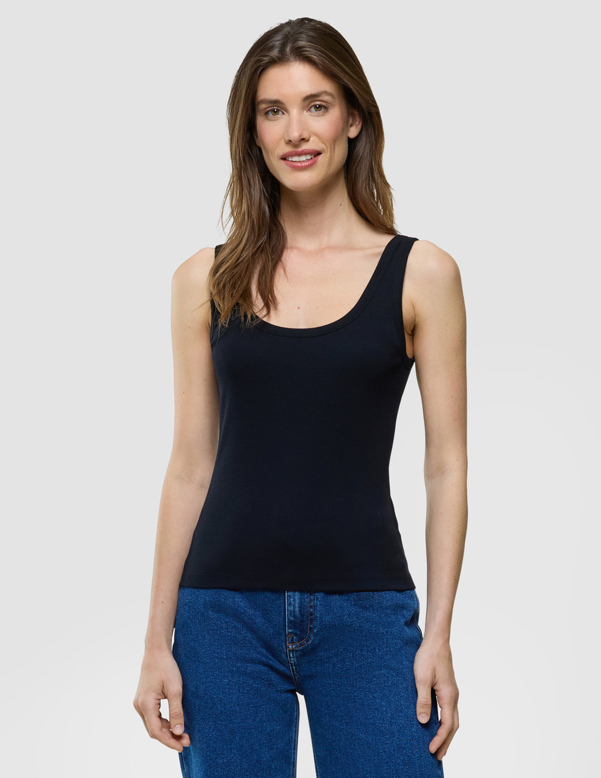 Rib Tank Top Black