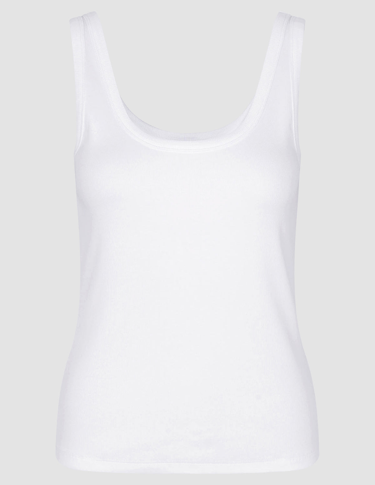 Rib Tank Top White