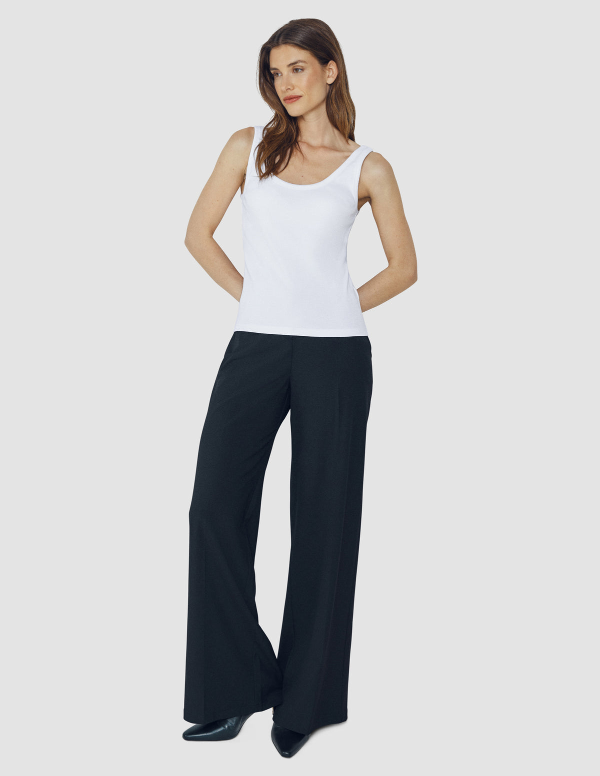 Rib Tank Top White
