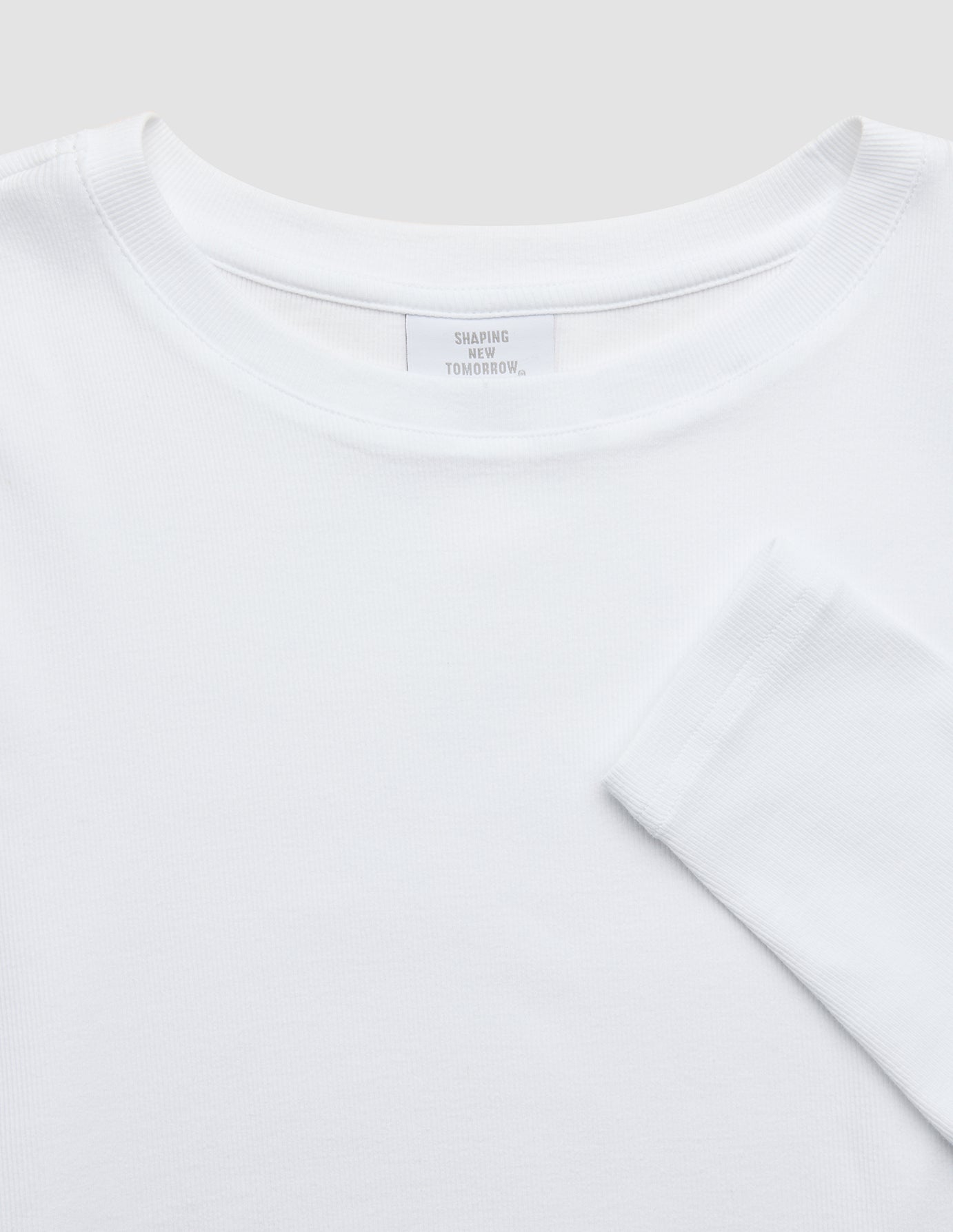 Women's Rib T-Shirt Long Sleeve White