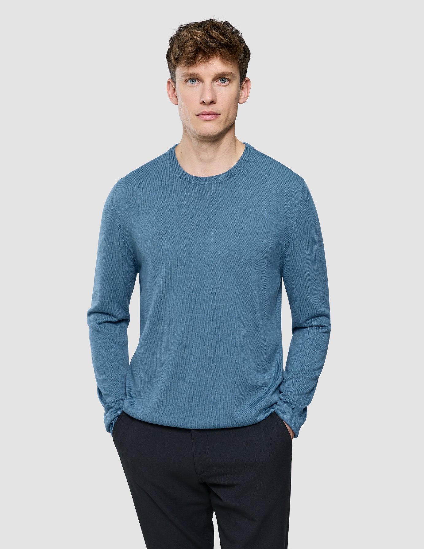 Seamless Core Knit Crewneck Blue Tide