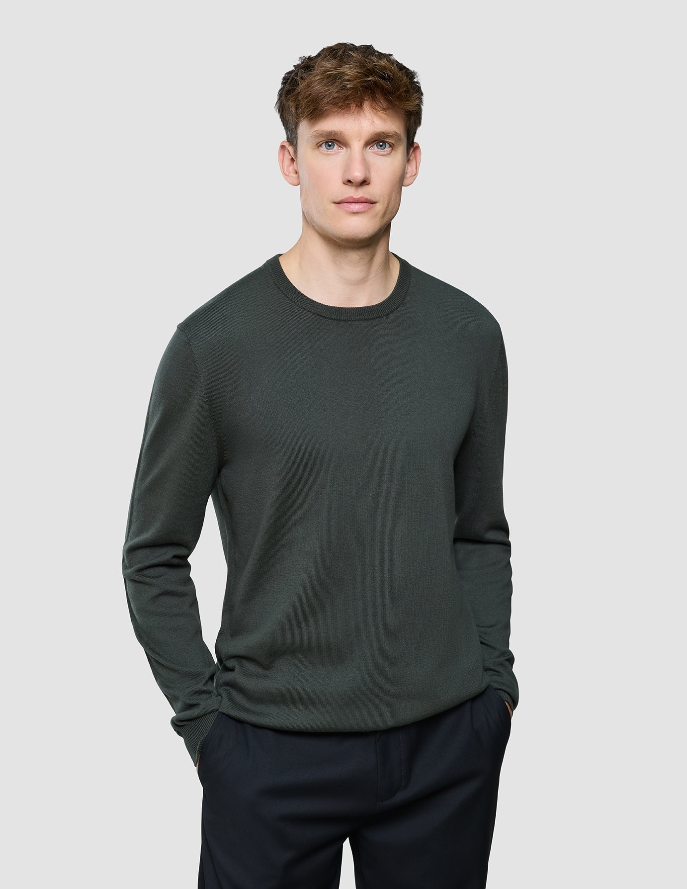 Seamless Core Knit Crewneck Green Night