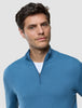 Seamless Core Knit Half Zip Blue Tide