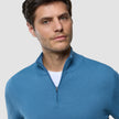 Seamless Core Knit Half Zip Blue Tide