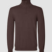 Seamless Core Knit Half Zip Dark Brown
