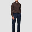 Seamless Core Knit Half Zip Dark Brown