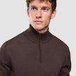 Seamless Core Knit Half Zip Dark Brown