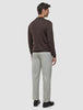 Seamless Core Knit Long Sleeve Polo Dark Brown