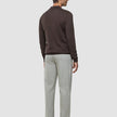 Seamless Core Knit Long Sleeve Polo Dark Brown