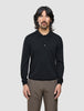 Seamless Core Knit Long Sleeve Polo Black