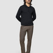 Seamless Core Knit Long Sleeve Polo Black