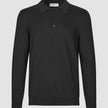 Seamless Core Knit Long Sleeve Polo Black