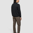 Seamless Core Knit Long Sleeve Polo Black