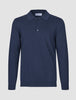 Seamless Core Knit Long Sleeve Polo Dark Navy