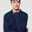 Seamless Core Knit Long Sleeve Polo Dark Navy
