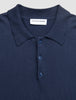 Seamless Core Knit Long Sleeve Polo Dark Navy