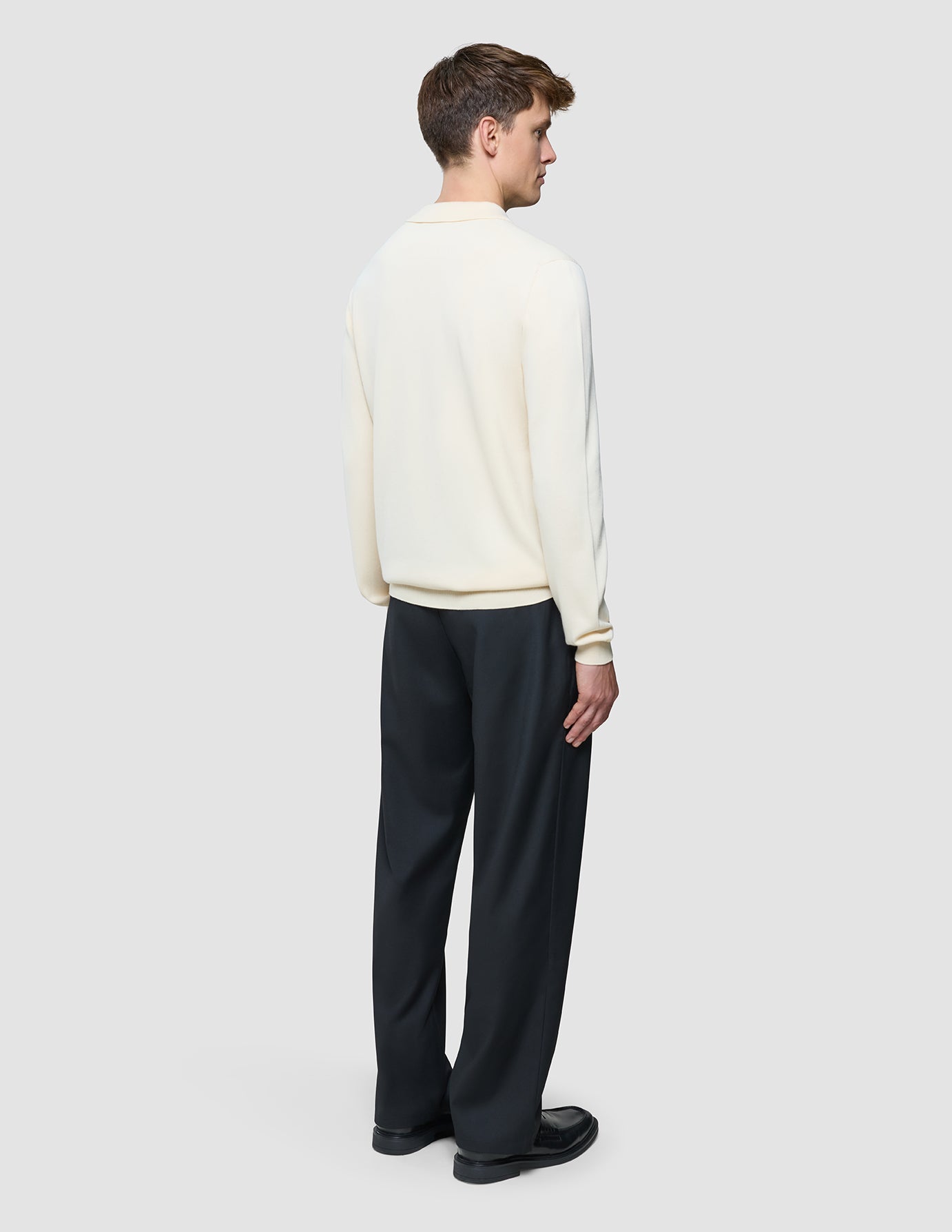 Seamless Core Knit Long Sleeve Polo Birchwood