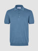 Seamless Core Knit Short Sleeve Polo Blue Tide