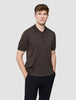 Seamless Core Knit Short Sleeve Polo Dark Brown