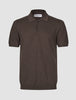 Seamless Core Knit Short Sleeve Polo Dark Brown
