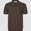 Seamless Core Knit Short Sleeve Polo Dark Brown