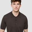 Seamless Core Knit Short Sleeve Polo Dark Brown