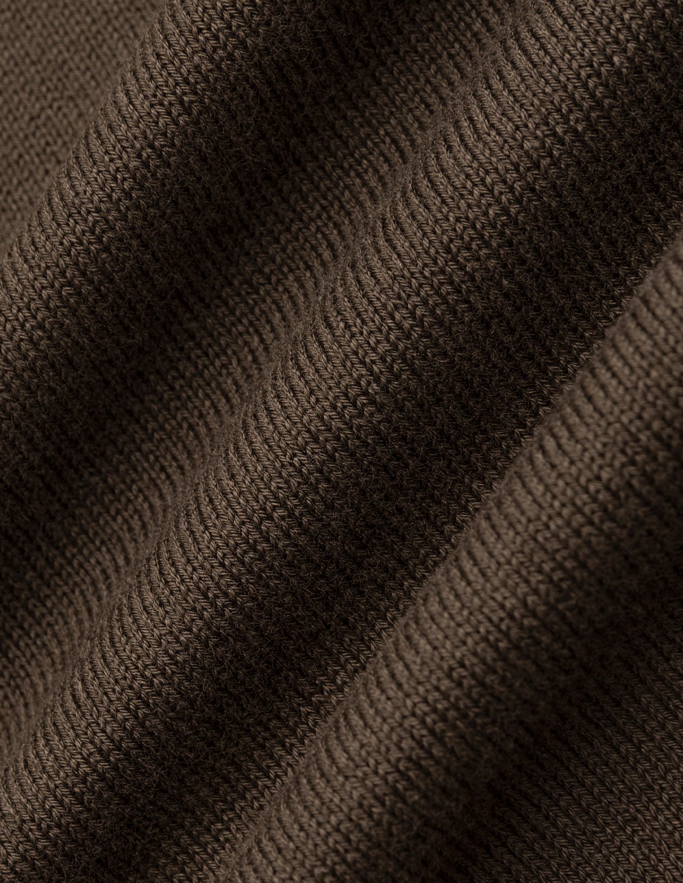 Seamless Core Knit Short Sleeve Polo Dark Brown