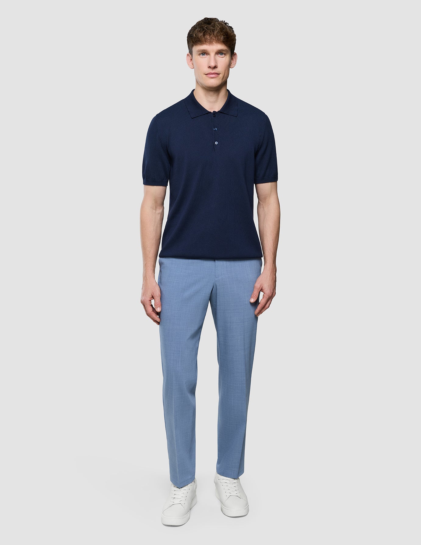 Seamless Core Knit Short Sleeve Polo Dark Navy