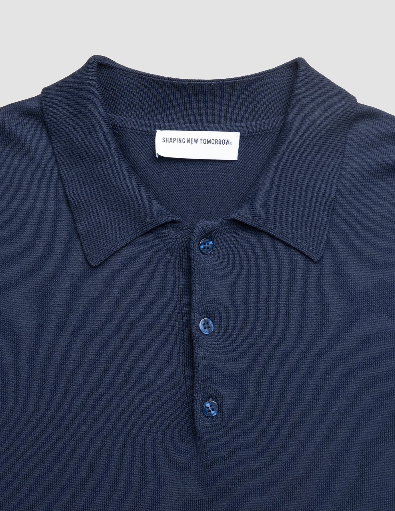 Seamless Core Knit Short Sleeve Polo Dark Navy