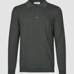 Seamless Core Knit Long Sleeve Polo Green Night