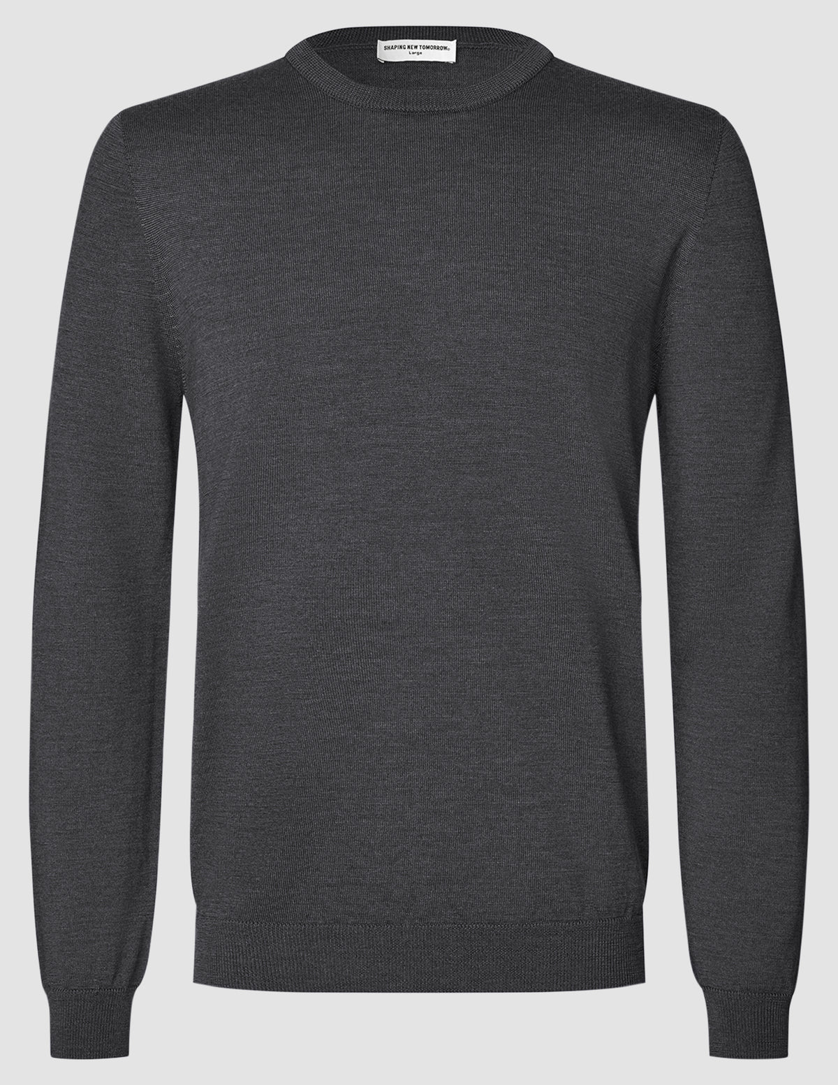 Seamless Premium Merino Knit Crewneck Charcoal Grey
