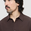 Seersucker Casual Shirt Dark Brown