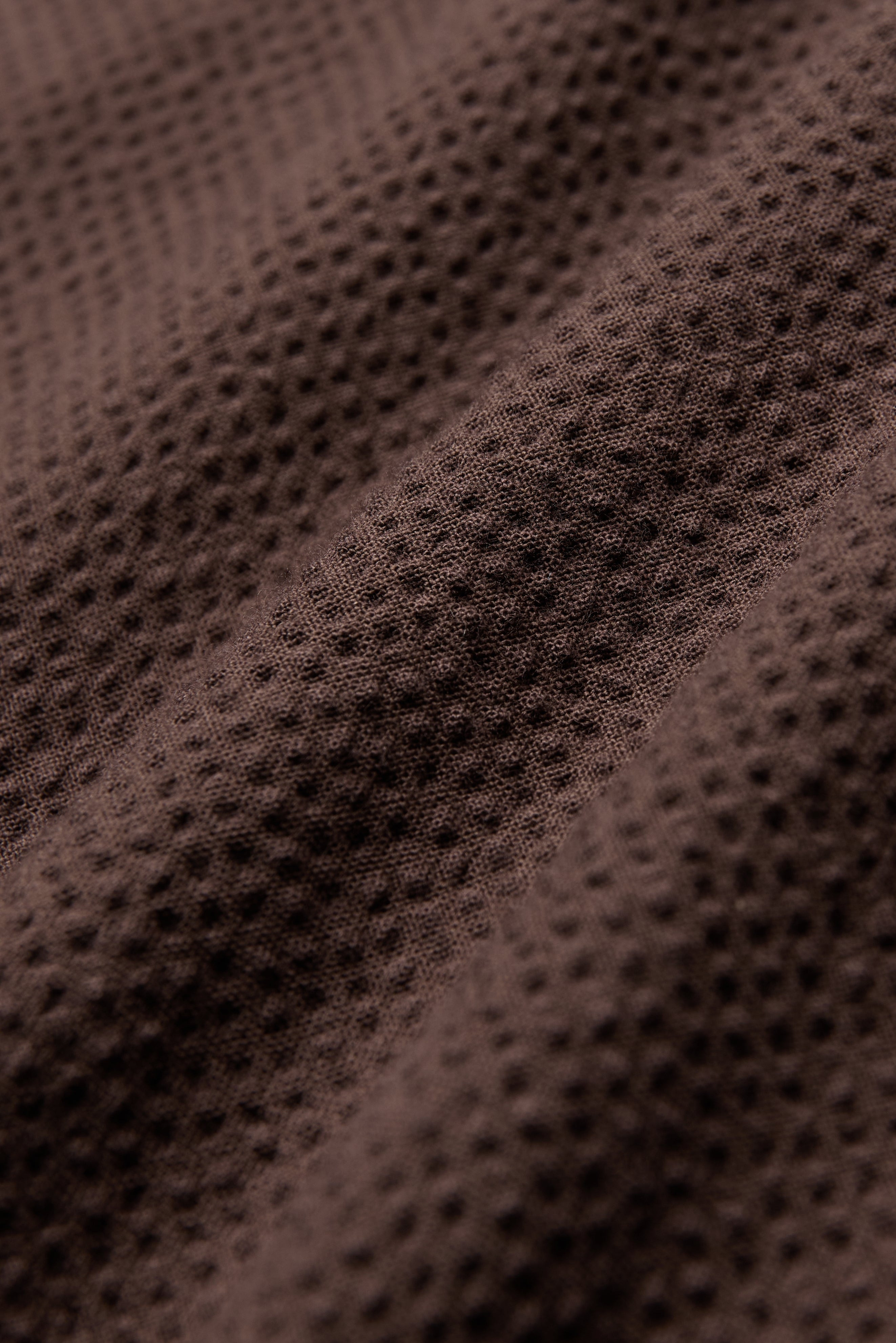 Seersucker Casual Shirt Dark Brown