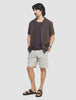 Seersucker Short Sleeve Shirt Cocoa Pinstripes
