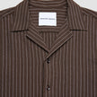 Seersucker Short Sleeve Shirt Cocoa Pinstripes
