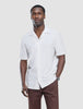 Seersucker Short Sleeve Shirt Cream Stripes
