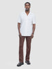Seersucker Short Sleeve Shirt Cream Stripes
