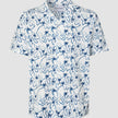 Seersucker Short Sleeve Shirt Navy Palms