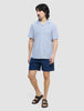 Seersucker Short Sleeve Shirt Navy Stripes