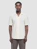 Seersucker Short Sleeve Shirt Off White