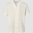 Seersucker Short Sleeve Shirt Off White