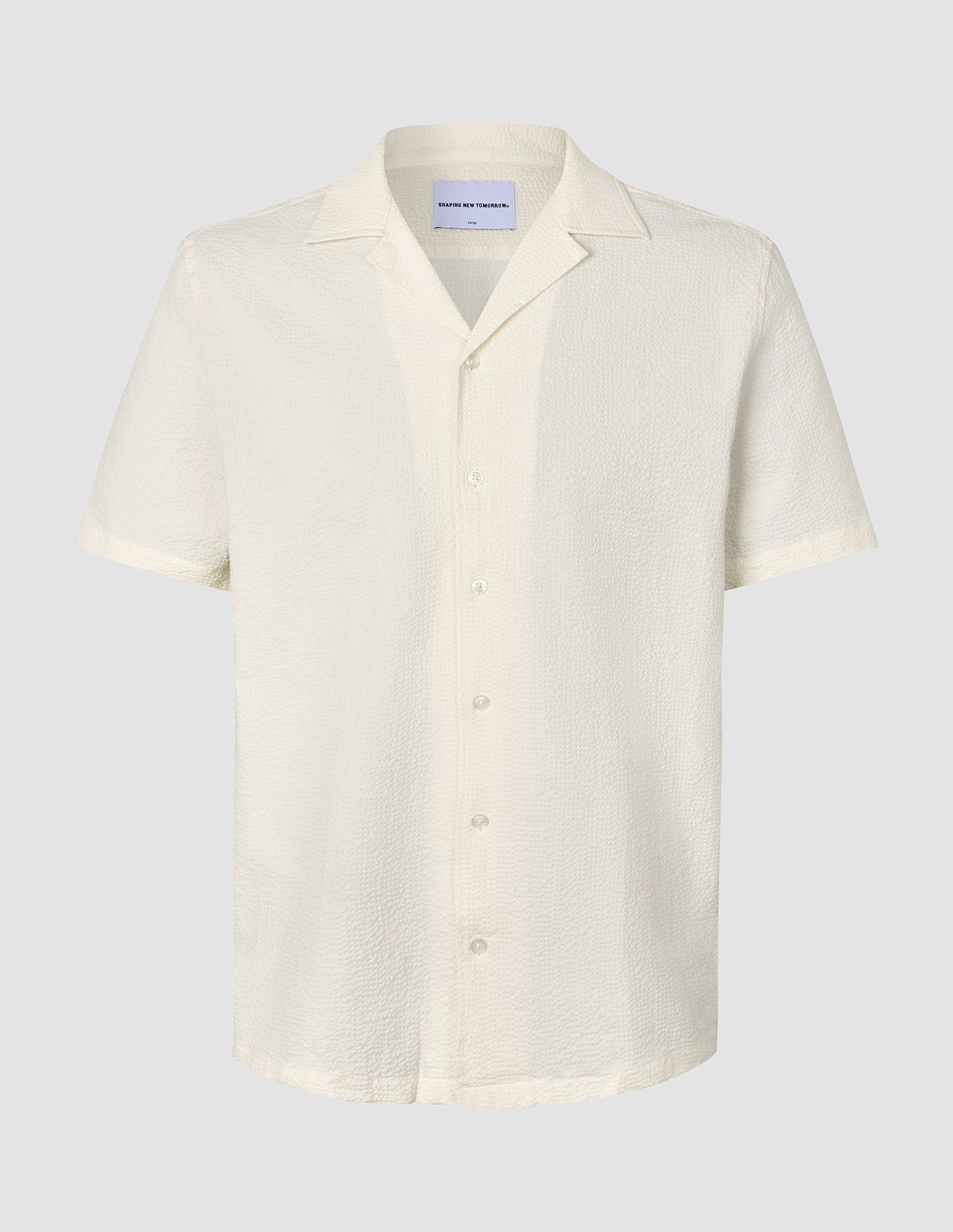 Seersucker Short Sleeve Shirt Off White