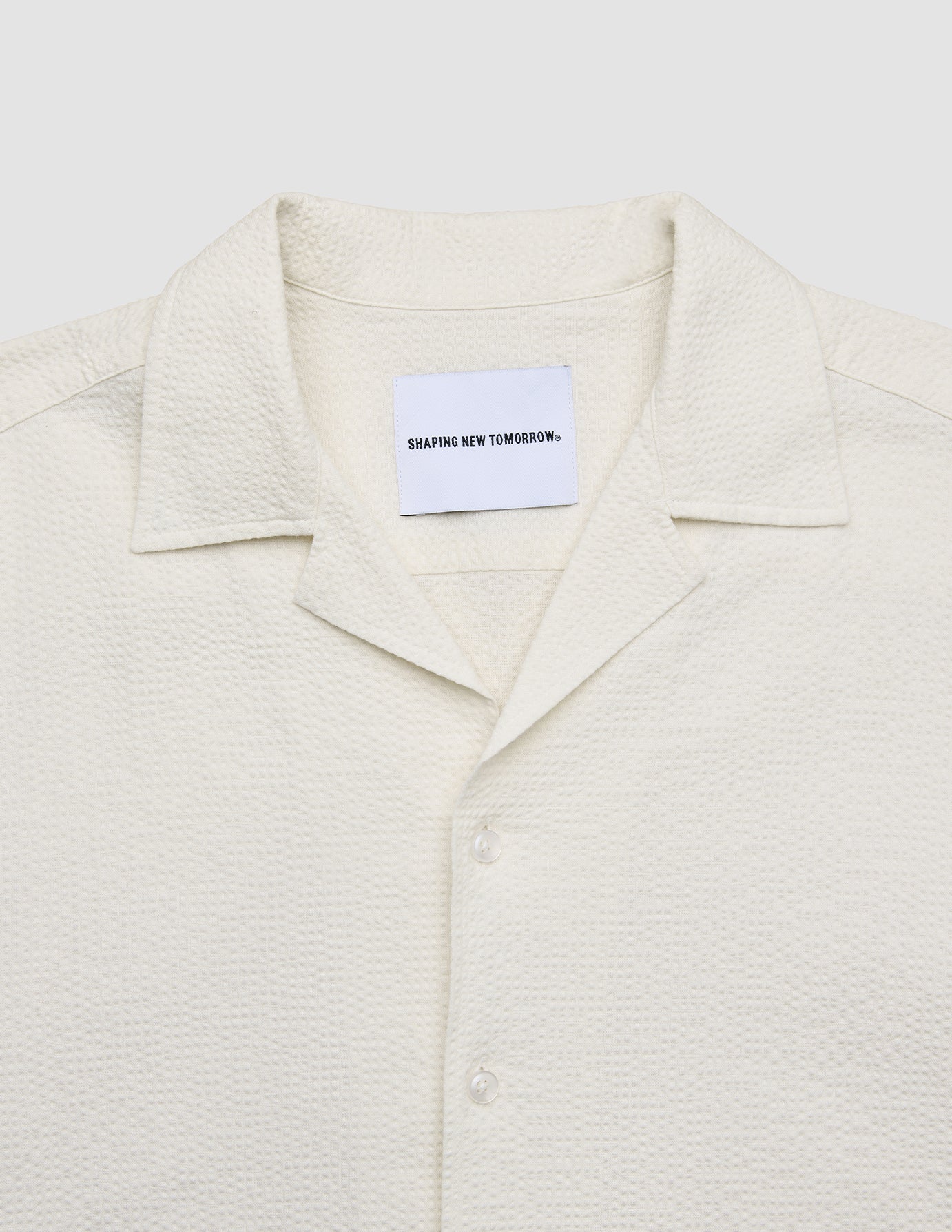 Seersucker Short Sleeve Shirt Off White