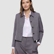 Serene Set Pink Winery Herringbone Short Jacket and Pants Wide