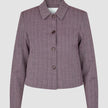 Serene Set Pink Winery Herringbone Short Jacket and Pants Wide