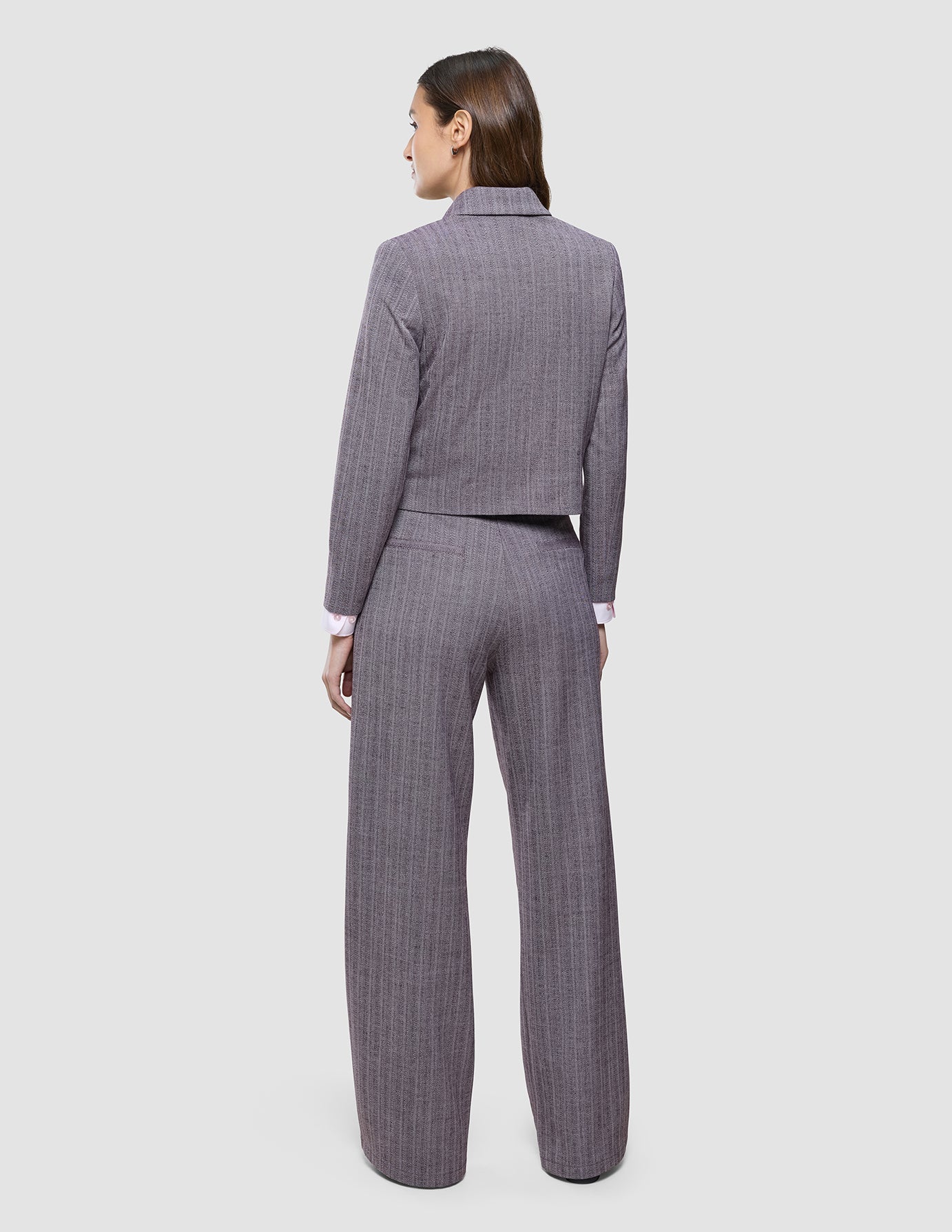 Women Serene Short Jacket Pink Winery Herringbone