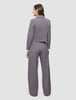 Serene Set Pink Winery Herringbone Short Jacket and Pants Wide