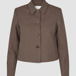 Women Serene Short Jacket Brown Stone Herringbone