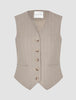 Women Serene Short Vest Burnt Sugar Herringbone