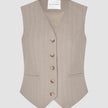Women Serene Short Vest Burnt Sugar Herringbone